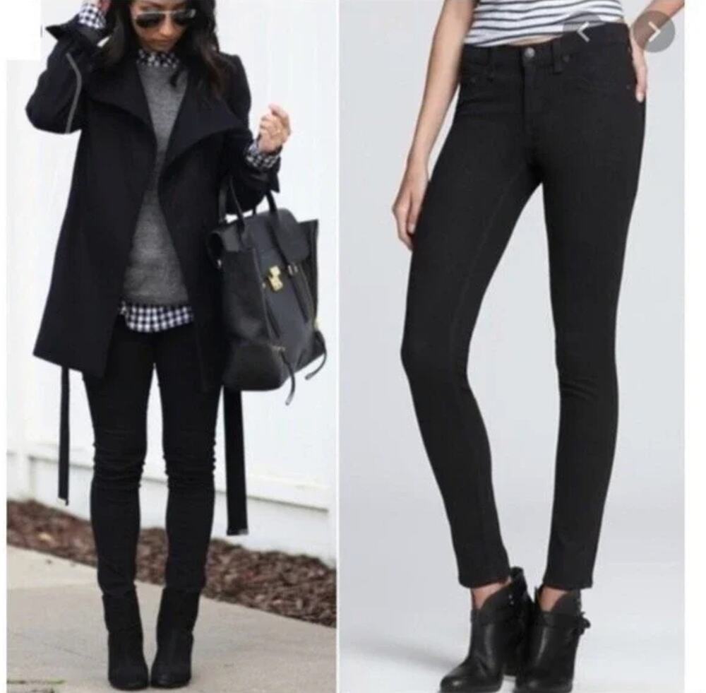 NWT! Rag & Bone Black Plush Jean Skinny Legging - Size 30 (MSRP $190)